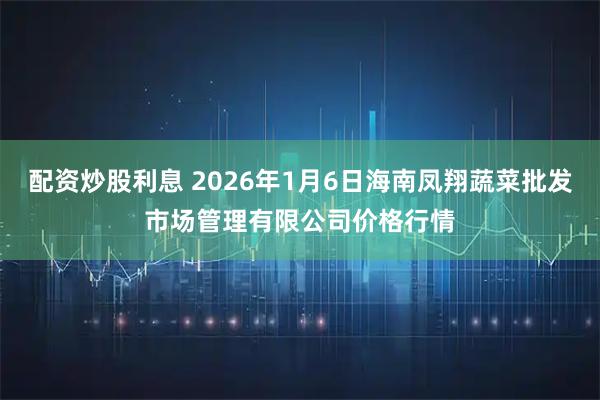 配资炒股利息 2026年1月6日海南凤翔蔬菜批发市场管理有限公司价格行情